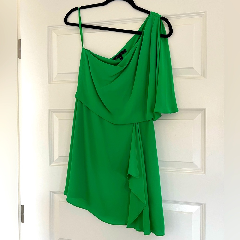 Gorgeous BCBG Emerald Green Once Shoulder Dress